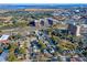 Aerial view showing homes and businesses near the water at 1328 Cottonwood St, Charleston, SC 29403