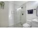 Bright bathroom with walk-in shower, toilet and vanity at 1328 Cottonwood St, Charleston, SC 29403