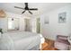 Bright bedroom with hardwood floors and access to bathroom at 1328 Cottonwood St, Charleston, SC 29403