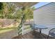 Small patio with table and chairs, surrounded by greenery at 1328 Cottonwood St, Charleston, SC 29403