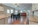 Open concept kitchen with breakfast bar and view of the living room at 2840 Conservancy Ln, Charleston, SC 29414