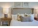 Close-up of a nicely made bed with decorative pillows at 5540 Dalmore Dr, Ravenel, SC 29470