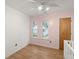 Empty bedroom with pink walls and ceiling fan at 607 Mountain Pine Road, Moncks Corner, SC 29461