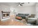Living room features a fireplace and hardwood floors at 607 Mountain Pine Road, Moncks Corner, SC 29461