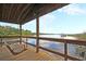 Relaxing waterfront deck with a wooden swing overlooking the river at 109 Peninsula Dr, Hollywood, SC 29470