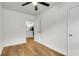 Bedroom with hardwood floors and view of kitchen at 2720 W Surrey Dr, North Charleston, SC 29405