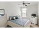 Bedroom with ceiling fan, TV, and built-in shelving at 3286 Hartwell St, Johns Island, SC 29455