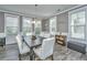 Charming dining room with a dark wood table, six white chairs, and wood floors at 248 Great Lawn Dr, Summerville, SC 29486