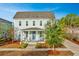 Two-story light green house with a front porch, rocking chairs, and manicured landscaping at 248 Great Lawn Dr, Summerville, SC 29486