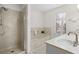 Bathroom with shower, bathtub, and double sinks at 3017 Ocean Winds Dr, Seabrook Island, SC 29455