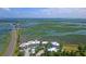 Aerial view showcasing the property's waterfront location at 2111 Tides End Rd, Charleston, SC 29412