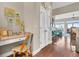 Small home office features a built-in desk and chair, near living room at 2111 Tides End Rd, Charleston, SC 29412