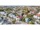 Aerial view of charming neighborhood with colorful historic homes and tree-lined streets at 132 Spring St, Charleston, SC 29403