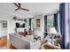 Living room with hardwood floors, fireplace and comfortable seating at 132 Spring St, Charleston, SC 29403