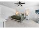 Main bedroom with carpeted floor, ceiling fan, and neutral decor at 153 Belfort Pl, Summerville, SC 29486