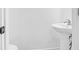 Clean and modern pedestal sink bathroom with a white finish at 352 Herty Park Dr, Moncks Corner, SC 29461