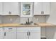 Modern kitchen with white shaker cabinets and butcher block countertop at 2208 Bailey Dr, North Charleston, SC 29405