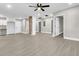 Open concept living area with hardwood floors and high ceilings at 2208 Bailey Dr, North Charleston, SC 29405