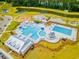 Aerial view of resort-style pool, playground, and clubhouse at 252 Watersglen Way, Summerville, SC 29486