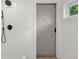 Bathroom with sliding barn door and white subway tiles at 31 Allway St, Charleston, SC 29403
