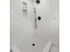 Modern shower with white subway tiles and black fixtures at 31 Allway St, Charleston, SC 29403