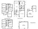 Detailed floor plan showing a spacious home with multiple bedrooms and garages at 40 Waycross Dr, Ridgeville, SC 29472