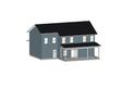Rear view of two-story gray house with back porch at 1613 Suffolk Dr, Moncks Corner, SC 29461
