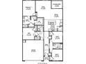 First floor plan showcasing an open floor plan with 3 bedrooms, 2 bathrooms, and a 2-car garage at 3101 Dalmore Dr, Ravenel, SC 29470