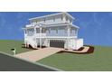 3 story light blue home with detached garage and deck at 7002 Ladson Jackson Ln, James Island, SC 29412