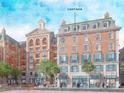 Brick building with teal accents and storefronts at 609 King St # 448, Charleston, SC 29403