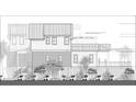 Architectural drawing of a two-story home's side elevation with brick and siding at 2857 Brownell Ave, Sullivans Island, SC 29482