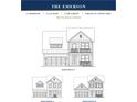 Three elevations of the Emerson floor plan, a 2-story home with 3-5 bedrooms and 2.5-4.5 baths at 5 Allamira Ln, Johns Island, SC 29455
