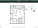 Two-bedroom floor plan, 1706 sq ft, two and one-half baths at 609 King St # 515, Charleston, SC 29403