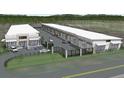 Aerial view of The Vault storage condos, showcasing building layout and landscaping at 565 Faison Rd # 56, Mount Pleasant, SC 29466