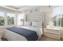 Spacious bedroom with tufted headboard and large windows at 343 Bremerton Dr, Goose Creek, SC 29445