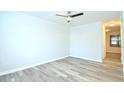 Bright bedroom with ceiling fan and wood-look floors at 1910 Tropicana Rd # 9-B, North Charleston, SC 29406