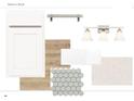 Primary bathroom featuring white cabinets, quartz countertops, and hexagonal floor tile at 420 Carolina Cherry Ct # 202, Charleston, SC 29414