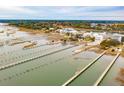 Wide view of waterfront homes and community docks at 924 W Oceanview Rd, Charleston, SC 29412