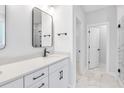 Modern bathroom with double vanity, marble shower, and separate tub at 364 Wappoo Trace Ln, Summerville, SC 29486