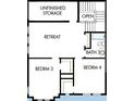 Second floor with bedrooms, bathroom, and unfinished storage at 1188 Reserve Ln, Awendaw, SC 29429