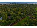 Aerial view of a house nestled in a wooded golf course community at 2588 High Hammock Rd, Johns Island, SC 29455