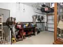 Large garage with lots of storage and a workbench at 476 Rockville Rd, Moncks Corner, SC 29461