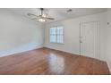 Empty spare bedroom with hardwood floors and ceiling fan at 313 Fairlawn Dr, Moncks Corner, SC 29461