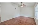 Empty spare bedroom with hardwood floors and ceiling fan at 313 Fairlawn Dr, Moncks Corner, SC 29461