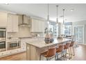 Modern kitchen with white cabinets, granite island, and stainless steel appliances at 137 Winding Grove Ln, Moncks Corner, SC 29461