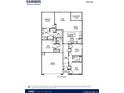 First floor plan featuring 2 bedrooms, 2 bathrooms, a living room, and a kitchen at 6253 Gritman Dr, Hollywood, SC 29470