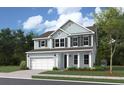 Two-story light blue home with dark brown roof and shutters at 780 Maynard Ln, Summerville, SC 29486
