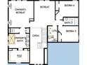 Upper floor plan with owner's retreat, two bedrooms, and a shared bathroom at 316 Trailmore Ln, Summerville, SC 29486