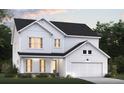 Classic two-story home with white siding, black roof, and a spacious two-car garage at 153 Winding Grove Ln, Moncks Corner, SC 29461