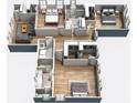Main floor plan with two bedrooms, two bathrooms, and open living space at 5874 Hwy 165, Ravenel, SC 29470